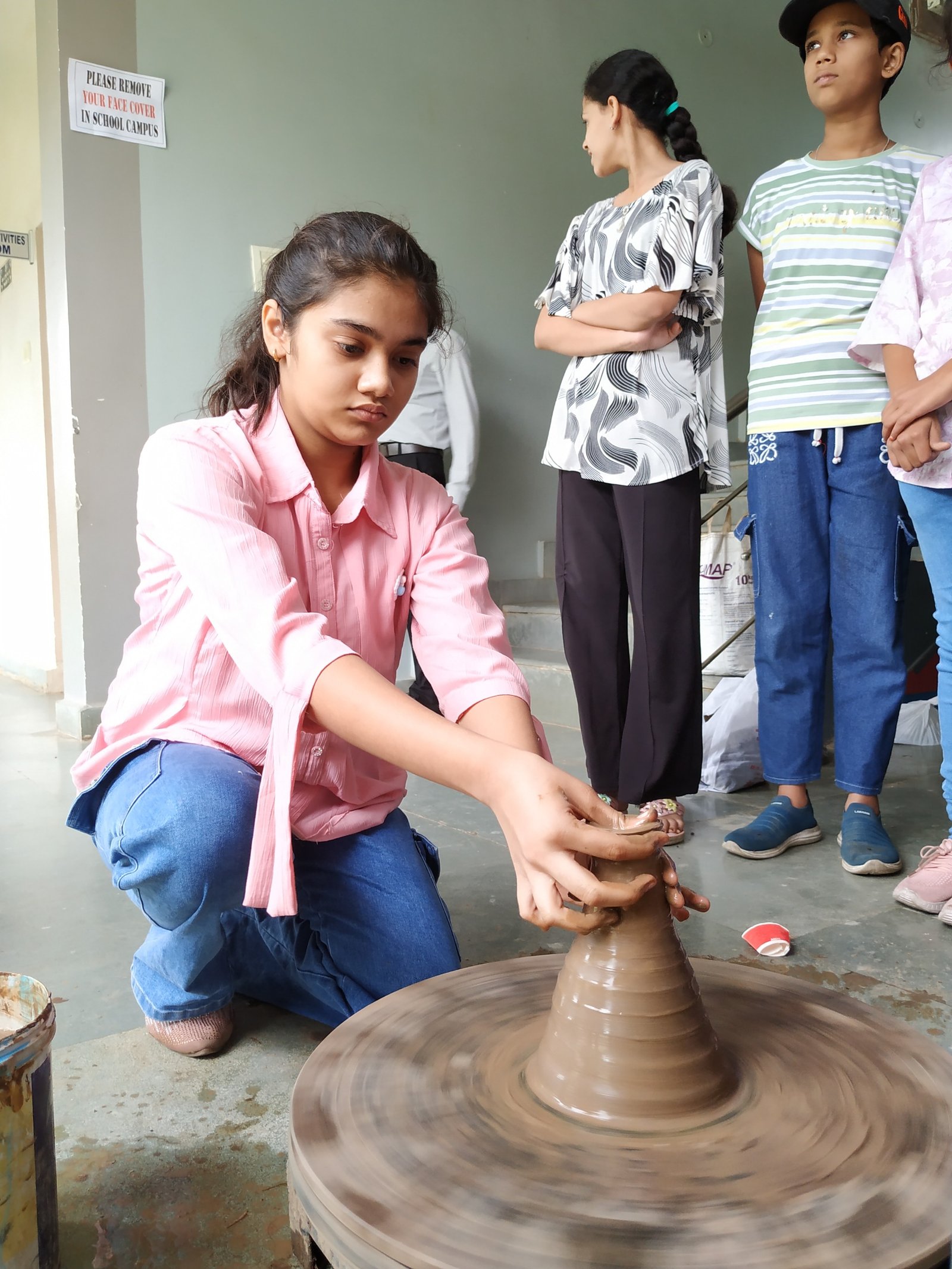 Students working together on life skills activities